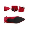 thumbnail image 2 of BLISSFUL STEP Pointed Toe Bow Cutout Kitten Heel Ankle Booties for Women Red 6.5, 2 of 4