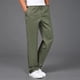 thumbnail image 2 of Pantalones holgados de algodón para hombre, tallas grandes: cintura elástica, bolsillos, estilo informal y deportivo, para todas las estaciones., 2 of 8