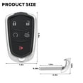 thumbnail image 7 of Key Fob Case Fit for Cadillac XTS XT4 XT5 XT6 ATS ATS-v SRX CT6 CTS 2014 2015 2016 2017 2018 2019 2020 2021-2023 HYQ2AB HYQ2EB 5 Button Pad Cover Keyless Entry Remote Car Key Fob Shell Replacement, 7 of 7