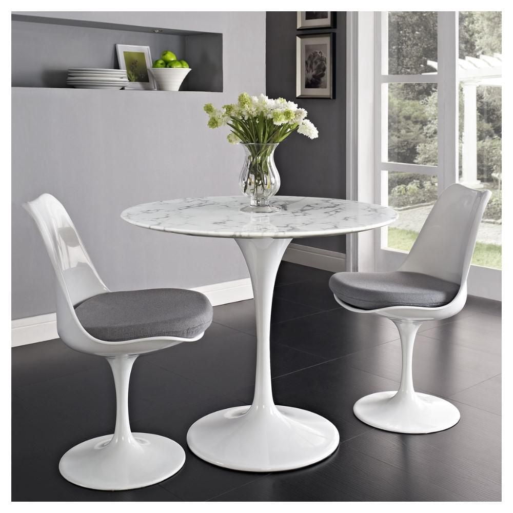 Brenleigh Marble Tulip Dining Table,with Carrara Marble Top – A Stylish and Elegant Dining Table Featuring a Classic Tulip Design, Perfect for Modern Dining Spaces