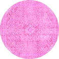 thumbnail image 1 of Ahgly Company Indoor Round Abstract Pink Modern Area Rugs, 6' Round, 1 of 4