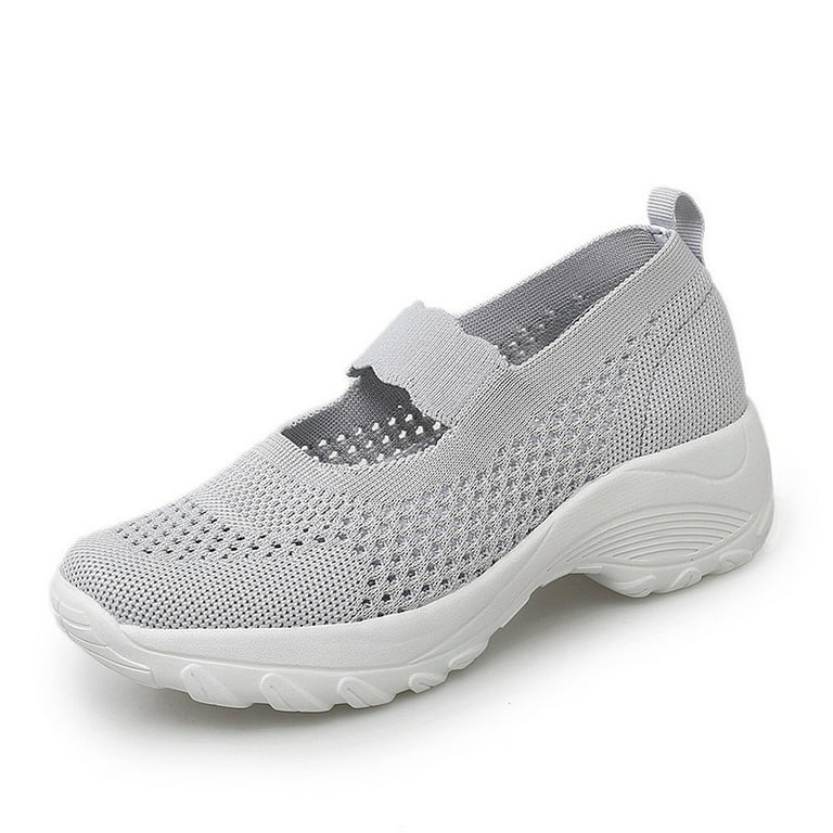 CAICJ98 Womens Shoes Women's Slip on Sneakers - Casual Comfortable Nurse  Tennis Shoes,Grey