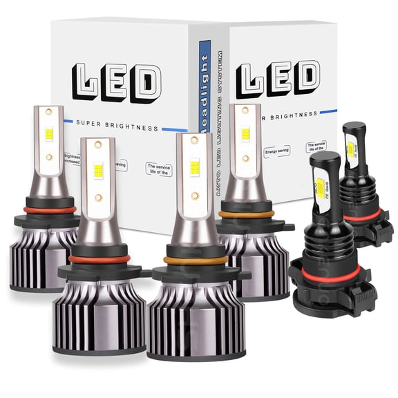 BMZONCC For Chevrolet Avalanche 2007-2013 Combo LED Headlight Bulbs,9005 High H11 Low Beam 5202 Fog Light Bulbs