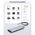 thumbnail image 6 of NOVOO 14-in-1 USB-C Docking Station, Dual Monitor Laptop Hub with 2 HDMI 4K@60Hz, DisplayPort 8K@30Hz, 100W PD, Ethernet, USB-C/A Data, SD/TF, Audio, 6 of 9