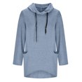 thumbnail image 5 of gakvbuo Sweaters For Women Fall Fashion 2022 Pullover Sweatshirts Women Fashion Solid Color Hooded Long Sleeves Pockets Top Blouse Sweatershirt, 5 of 6