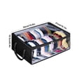 thumbnail image 3 of Beautynvta Clear Storage Bags, Clothes Storage Bag Foldable Closet Organizers Storage Container with Reinforced Handle for Clothing, Blanket, Comforters, Bed Sheets, Black, 3 of 7