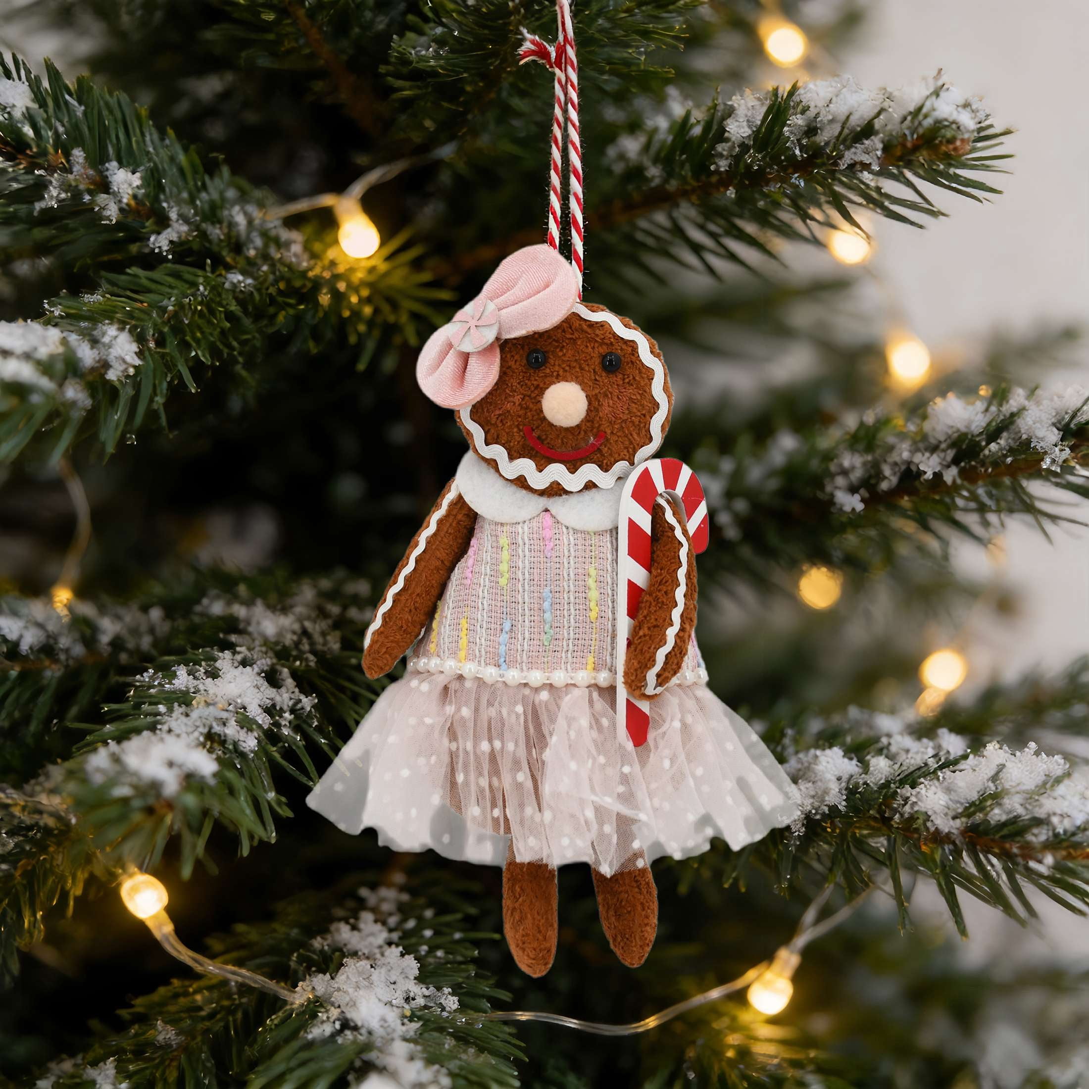Holiday Time Christmas Jumbo Gingerbread Girl Ornament 10"