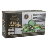 Thyme & Table 12-Piece Non-Stick Supreme Cookware Set, Pots and Pans Set - Olive