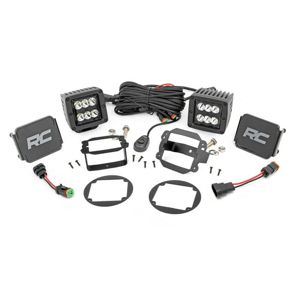 Rough Country Black Series LED Fog Light Kit for 10-18 Jeep Wrangler JK - 70630 Fits select: 2011,2015-2018 JEEP WRANGLER UNLIMITED