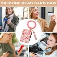 thumbnail image 4 of Under 5 Vggrvlo Women's Boho Beaded Wallet Black+Friday Tassel Silicone Beaded Wristlet Keychain Card Holder Boho Wristlet Wallets For Women Strawberry A, 4 of 8