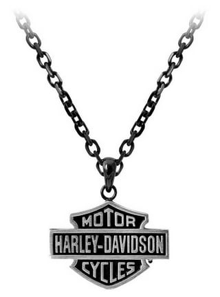 Harley-Davidson Men's Banner Curb Link Chain Necklace, Silver Steel - 22
