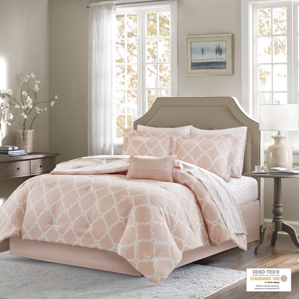 Home Essence Becker Reversible Bed in a Bag Bedding Set, Peach, Twin XL
