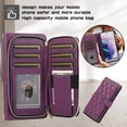 thumbnail image 2 of Crossbody Wallet Case for Samsung Galaxy S21 Plus Chain Lanyard & Wrist Hand Strap Case with Card Slots Zipper Pocket Kickstand, Premium PU Leather Magnetic Clasp Shockproof Flip Cover, Darkpurple, 2 of 9