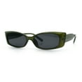 thumbnail image 4 of Womens Narrow Rectangle Subtle Cat Eye Retro Plastic Sunglasses Green - Black, 4 of 8