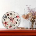 thumbnail image 2 of Yayeee 10" Wall Clock Battery Operated Quartz Round Silent Non-Ticking Home Decor, Light Red Starfish, 2 of 6
