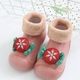 thumbnail image 2 of Snow Christmas Baby Sneakers Children Toddler Non- Soft Sole First Socks Shoes 9.5 Pink, 2 of 4