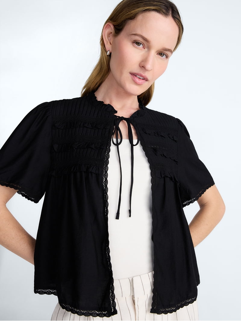 Scoop Women's Crochet Lace Top, Sizes XS-4X - Walmart.com