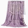 thumbnail image 2 of Book Lover'S Typographic Library Theme Purple Hardcover Books, Cozy Friendship Quote Scene, Warm Flannel Blanket for Living Room and Reading Nook, Art Lovers Friendship Gift, Artistic Home Decor, 2 of 9