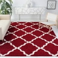 thumbnail image 3 of SAFAVIEH Dallas Logan Geometric Shag Area Rug, Red/Ivory, 8' x 10', 3 of 9