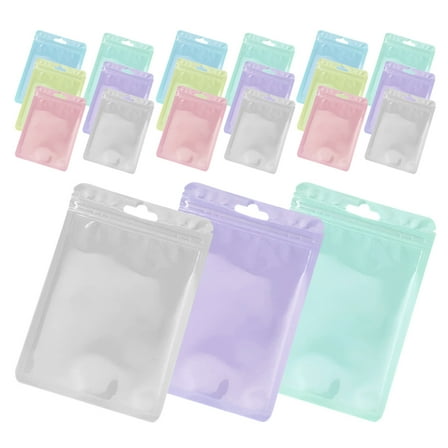 unbranded 120pcs Zip Lock Storage Bags Thickened and with Transparent Side for Food Candy Snacks Small Item Packaging Self-Sealing for Use