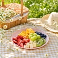 thumbnail image 4 of 1 Pack Unbreakable Dinner Plates Set, 7.6 Inch Plastic Plates, Dishwasher Safe, Lightweight Reusable Plate for Home, Camping, Party (Pink), 4 of 5