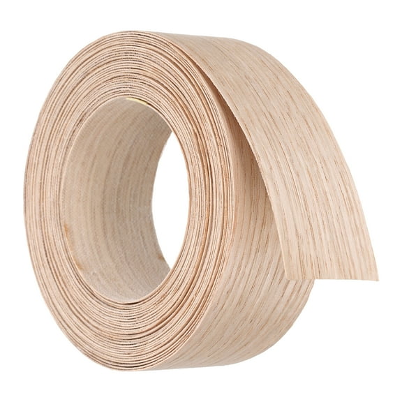 Banda de borde de madera Uxcell, 1 1/2 pulgadas x 25 pies tiras de madera para restauración de muebles de roble rojo