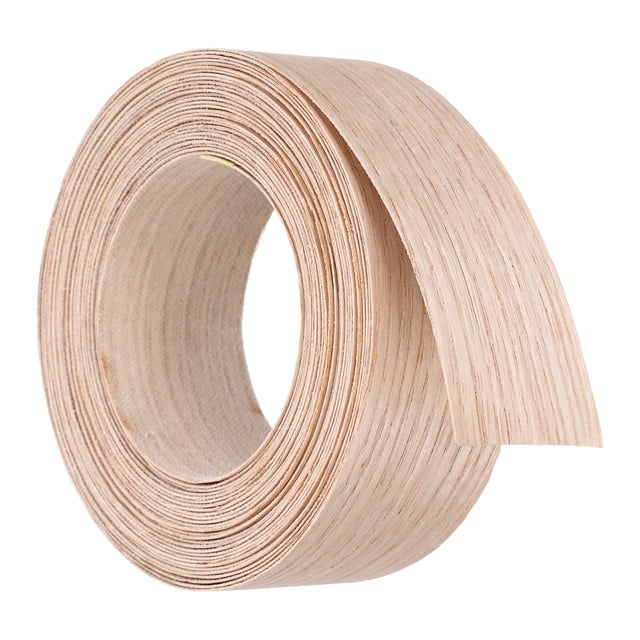 Banda de borde de madera Uxcell, 1 1/2 pulgadas x 25 pies tiras de madera para restauración de muebles de roble rojo
