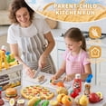thumbnail image 3 of Play Food Sets for Kids Kitchen, Wheat Straw Pretend Food Toys with Kids Picnic Basket and Picnic Blanket, Cutting Toy Food, Fake Food with Pizza Toy, Play Kitchen Accessories, STEM Gift for Boy Girl, 3 of 8