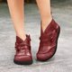 thumbnail image 3 of NECHOLOGY Botas Mujer Adulto Femenino Zapatos Botines de mujer Moda mujer otoño suela gruesa tacones cuadrados cremallera botines cortos zapatos de punta redonda (Red, 9), 3 of 5