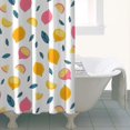 thumbnail image 4 of Yellow Pink Lemon Fruit Leaves White Pattern Shower Curtain 36"x72" ,Bathroom Decorative Shower Curtains Set with 12 Hooks,Modern Waterproof Washable Shower Curtain, 4 of 6