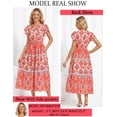 thumbnail image 3 of Vestido GRACE KARIN para mujer, estilo bohemio, maxi rojo, talla L, 3 of 5