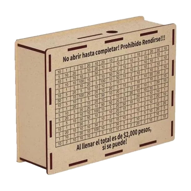 Hucha Alcancía de madera con 13 pegatinas, ideal para el ahorro de dinero, ideal para decoración del hogar infantil (madera, 1 unidad) JASKFLY