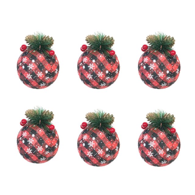 Adornos navideños de plástico Fiudx colgantes para árbol de Navidad 8 cm 6 unidades