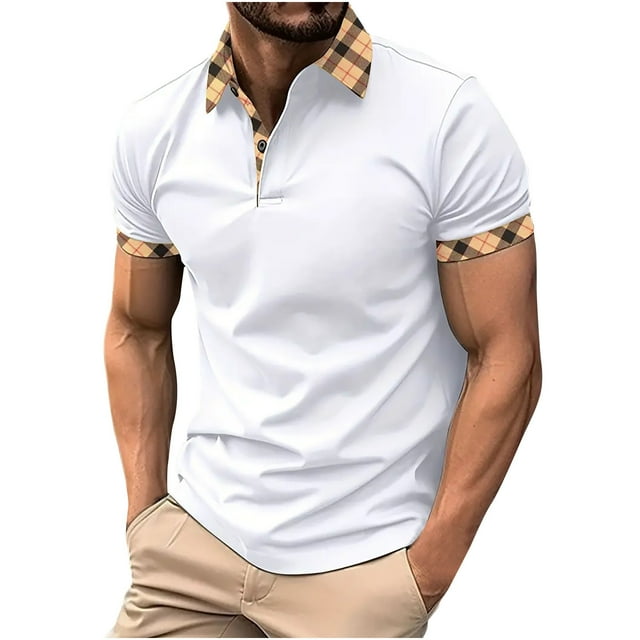 QIPOPIQ Men's Slim-Fit Tech Stretch Polo Shirt Clearance