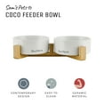 thumbnail image 3 of Coco Dual Pet Bowl with Wood Stand 5.11’’ in White, 3 of 8