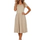 thumbnail image 3 of TaTaai Women's V-Neck Midi Dress Short Sleeve Gold Foil Print Patchwork Casual Glossy Chiffon Knee Length Summer Dress Gift, 3 of 7