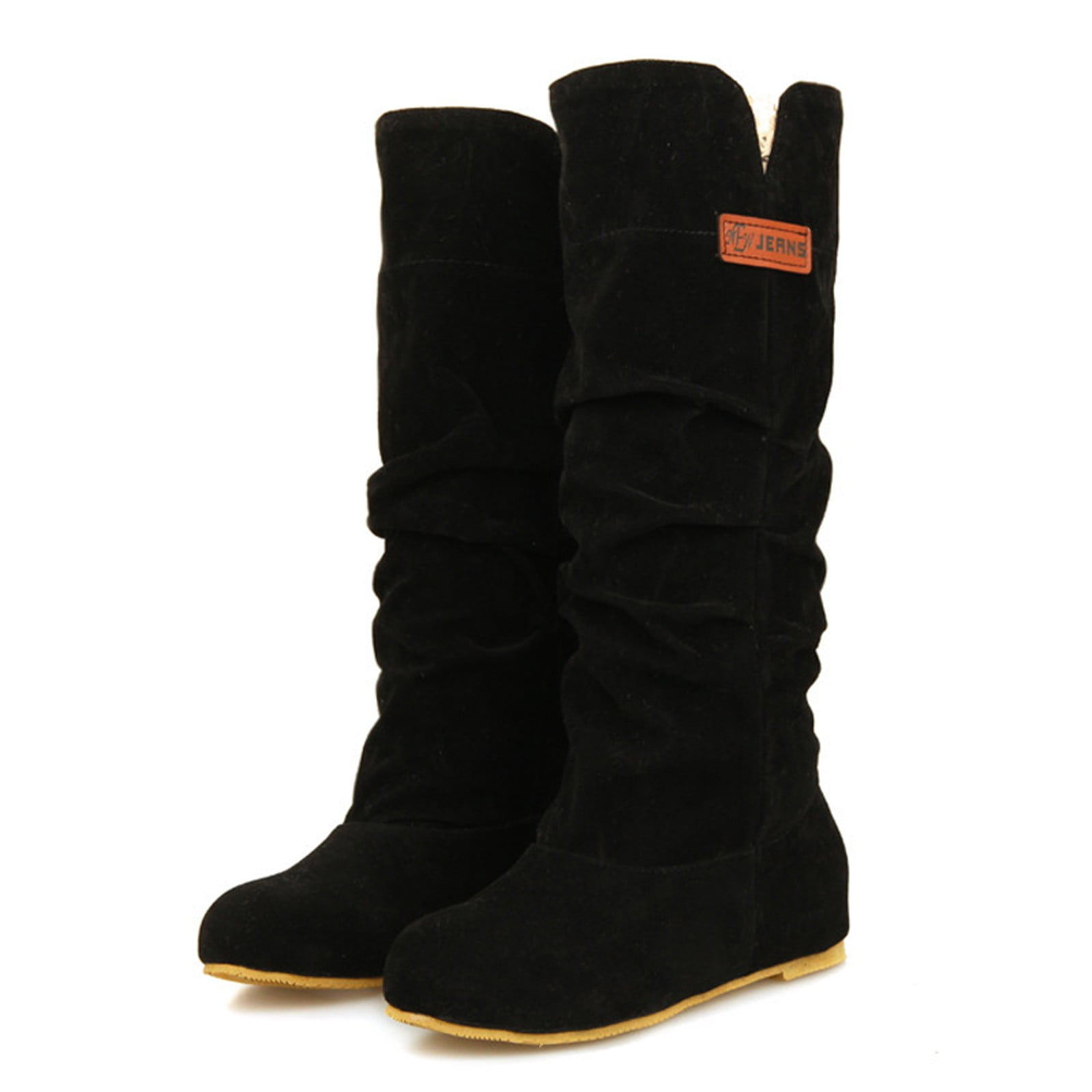 Teacher Appreciation Gifts AXXD Flats Mid Mid-Calf Boots,Packer Boots Winter Couples Over-the-Knee Steel Toe Shoes For Women Soft Outdoor Knee High Boots Women Boots