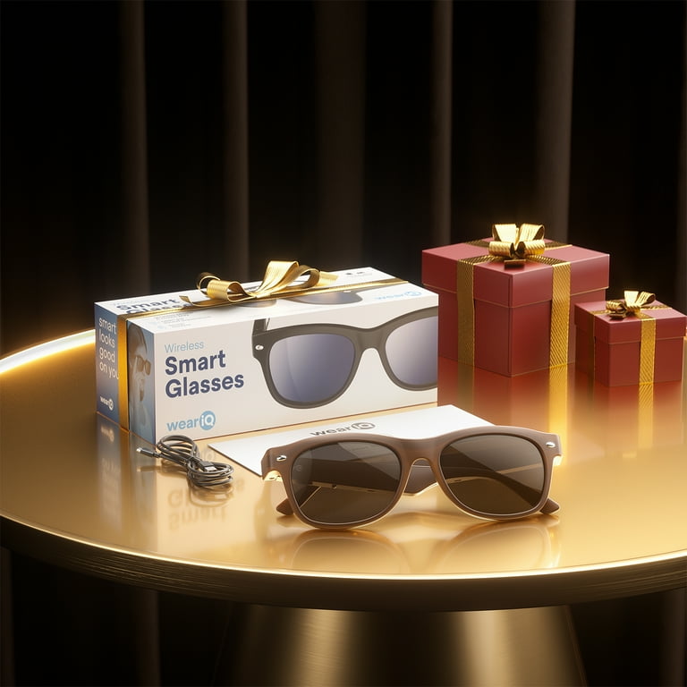 WeariQ Bluetooth Smart Glasses – Brown Audio Sunglasses – Brown