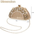 thumbnail image 2 of Rhinestone Clutch Evening Purses for Women Fan-shaped Crystal Diamond Wedding Handbag Crossbody Bag for dance Prom Party, 2 of 7