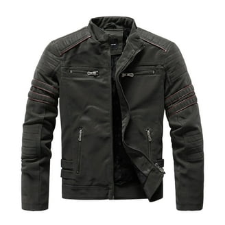 Zpanxa Vintage Motorcycle Leather Jacket Men's Distressed Genuine