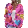 thumbnail image 2 of LOVZFMLL Vestes pour Femmes Mode Blouse Imprimée Manches Longues Sweat à Capuche, 2 of 5