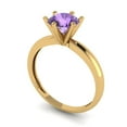 thumbnail image 2 of 1 ct Round Cut Simulated Alexandrite Solitaire 18K Yellow Gold Womens Engagement Ring, 2 of 5