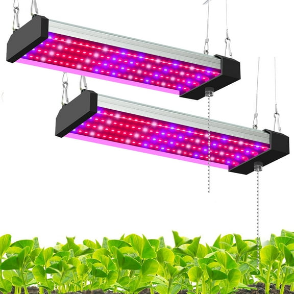 LED Grow Light Bars Full Spectrum LED Plant Growing Lamp 58/96/120/196LEDs with Pull Chain Switch for Veg Greenhouse, Micro Greens And Flower Clones,Succulents,Seedlings