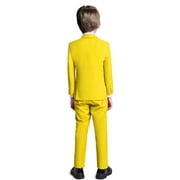 Toddler Suits Boys Tuxedo Suits Wedding Outfit Ring Bearer Suits Easter Suit 5Piece Boys Set for Boys Size Yellow 2T
