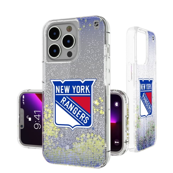 New York Rangers Linen Logo iPhone Glitter Case