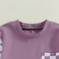 thumbnail image 5 of Xudanell Newborn Boy Outfits Patchwork 18 Months Boy Clothes Durable Plaid Pullover and Stretch Short Pants Outfits, 5 of 6
