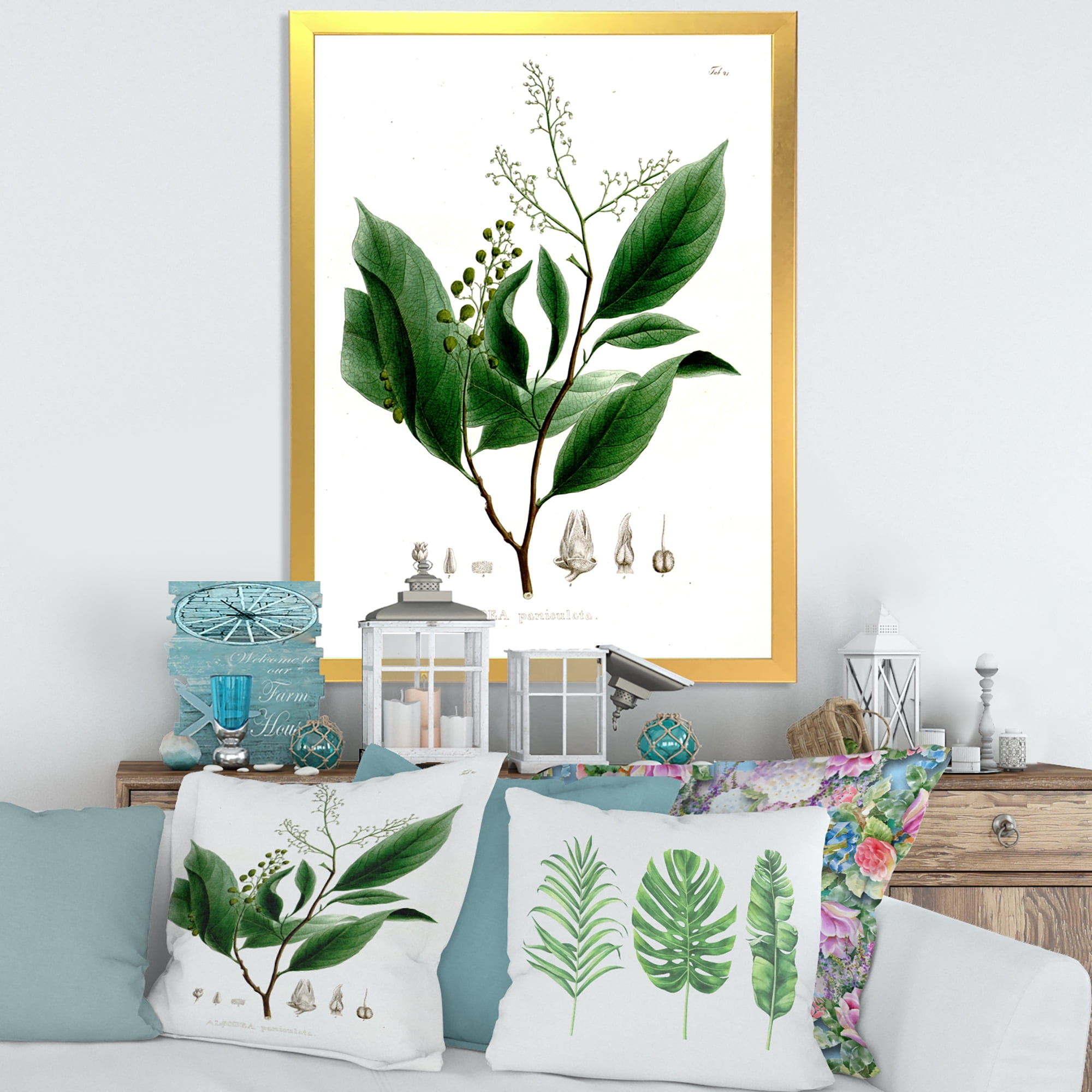 Designart 'Ancient Brazilian Plant II' Traditional Framed Art Print