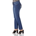 thumbnail image 3 of WallFlower Women's Luscious Curvy Bootcut Mid-Rise Insta Stretch Juniors Jeans (Standard and Plus), 3 of 4