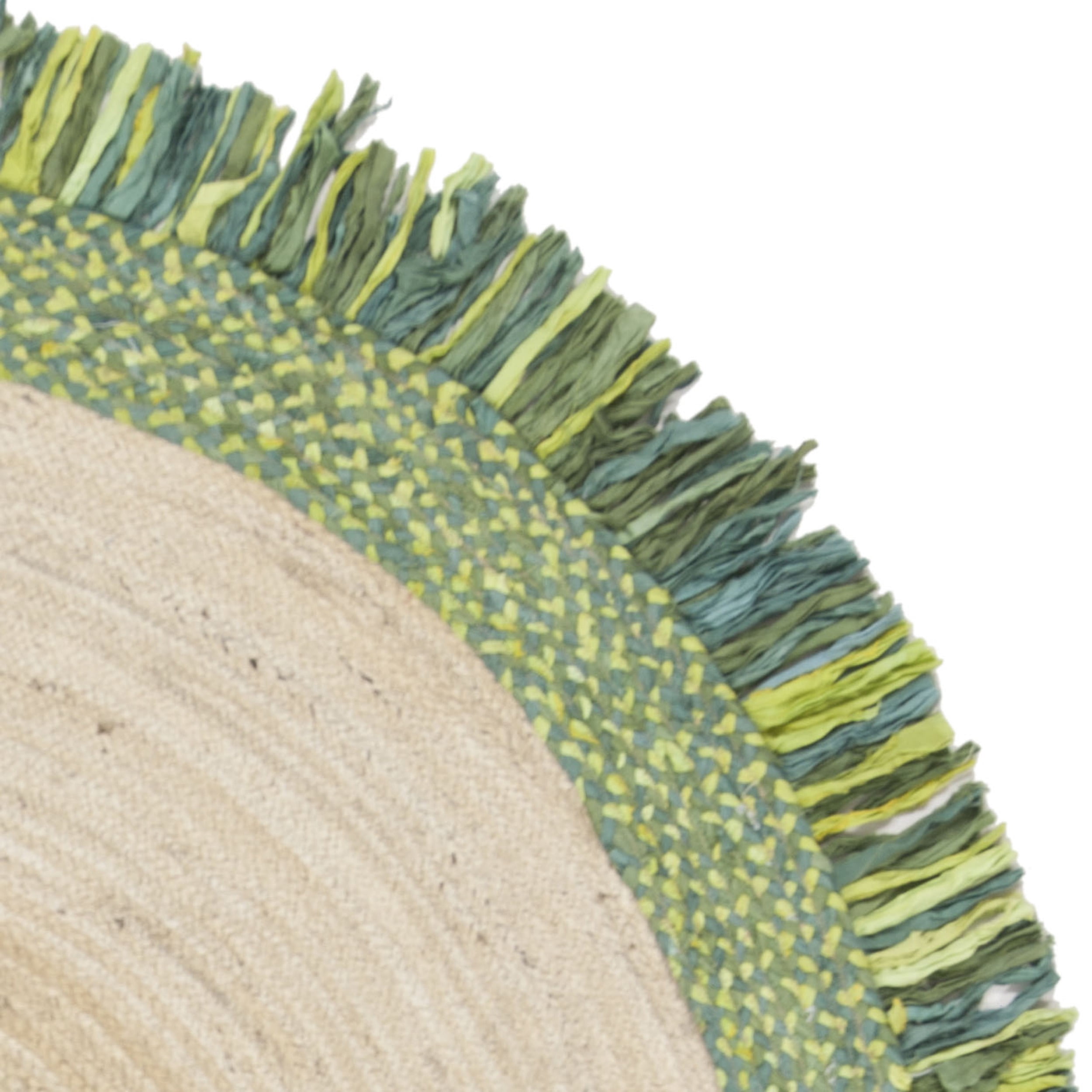 SAFAVIEH Cape Cod Rosalynne Striped Area Rug, Green/Natural, 4' x 4' Round