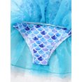 thumbnail image 7 of Aislor Girls Sequins Mermaid Costume Criss Cross Back Fishscale Leotard Tutu Ballet Dress Princess 3-10 Blue Fish Scales 4, 7 of 7